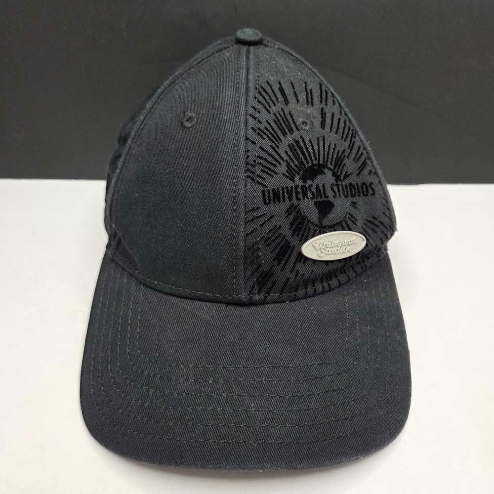 Universal Studios Baseball Cap Hat OSFM Black Textured Logo Adjustable Strapback